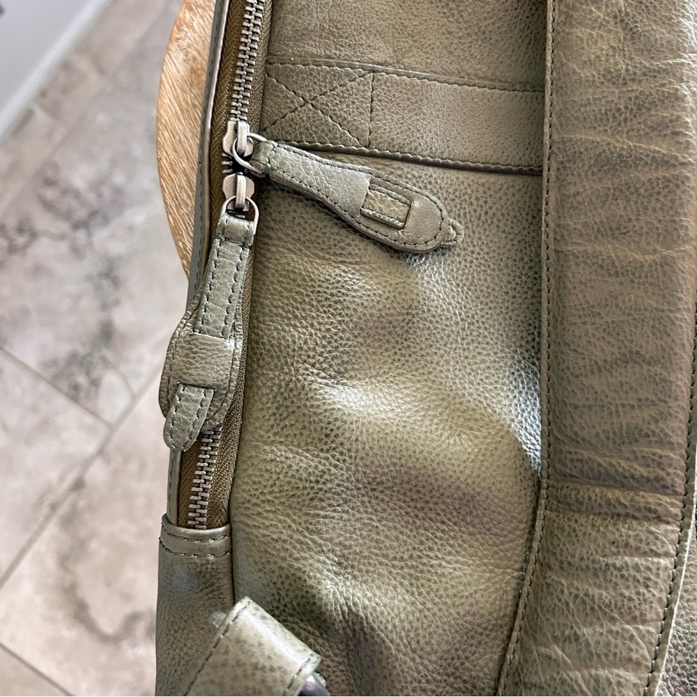 Free People Olive Green Leather Backpack - Picture 7 of 7